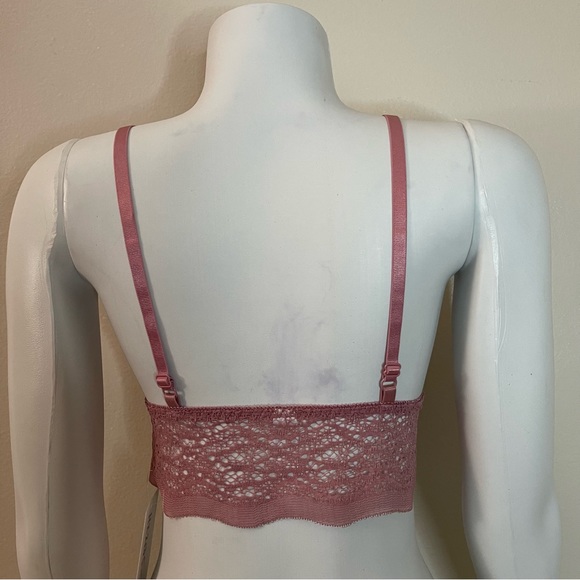 Pink lace straps at front removable pads  bralette - Picture 8 of 9